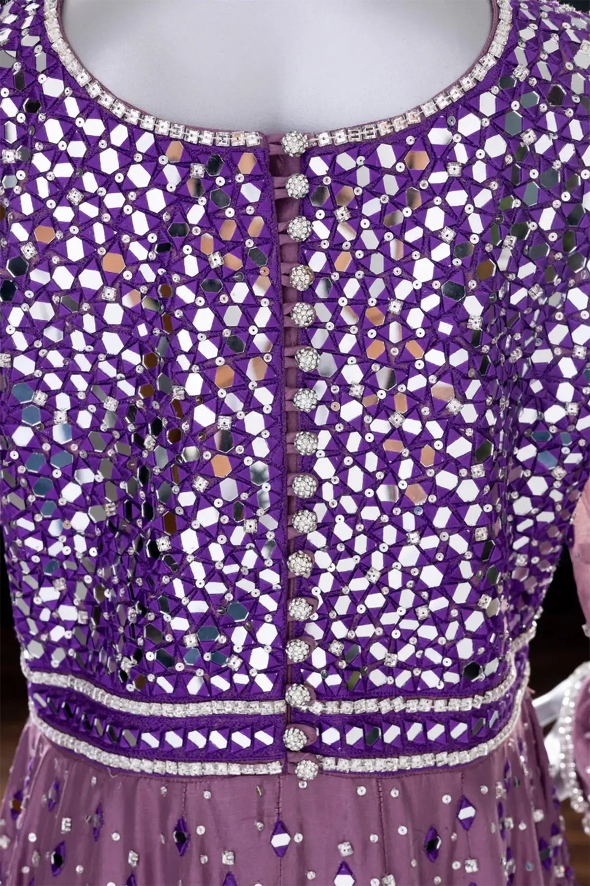 Roshni – Embellished Lilac & Purple Formal Pishwas with Organza Dupatta for Weddings