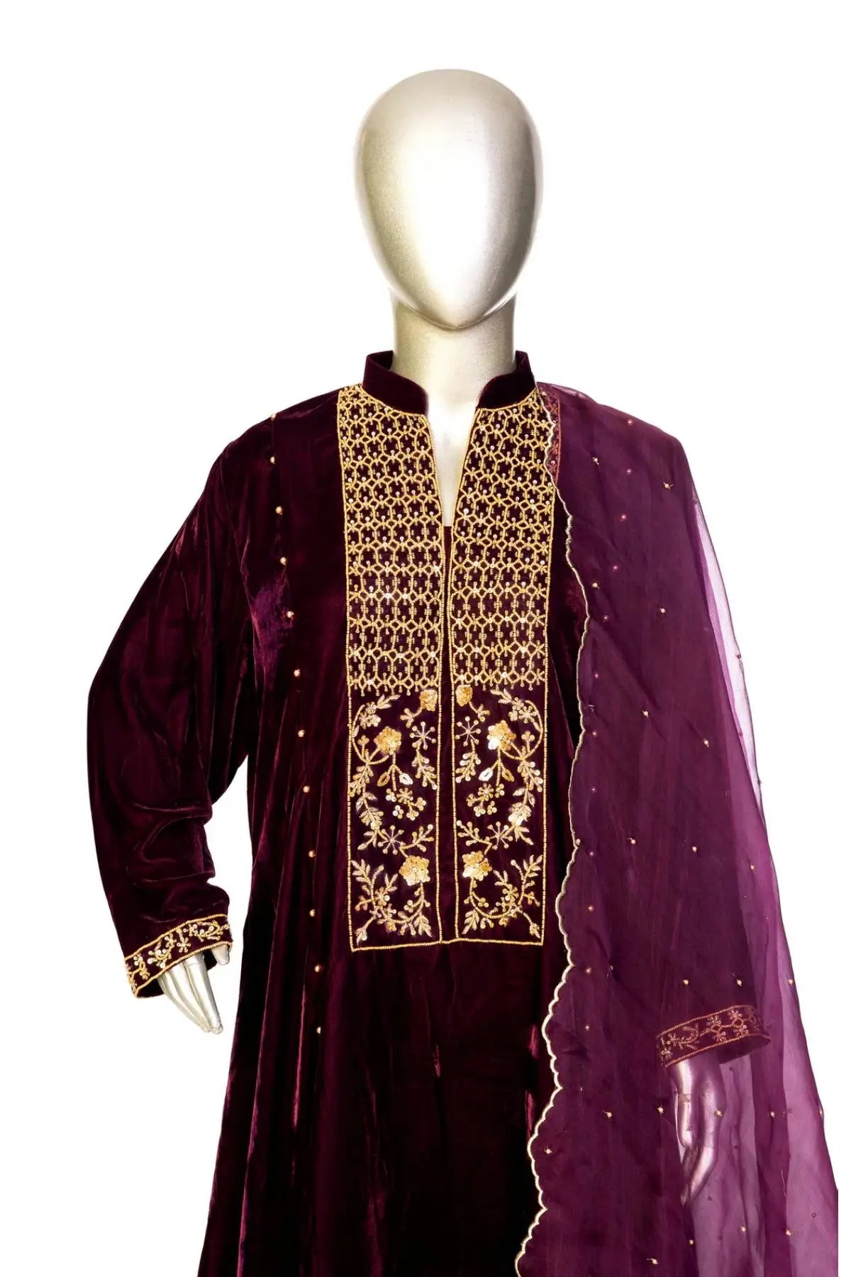 Royal Amethyst: Designer Women’s Velvet Dress for Weddings