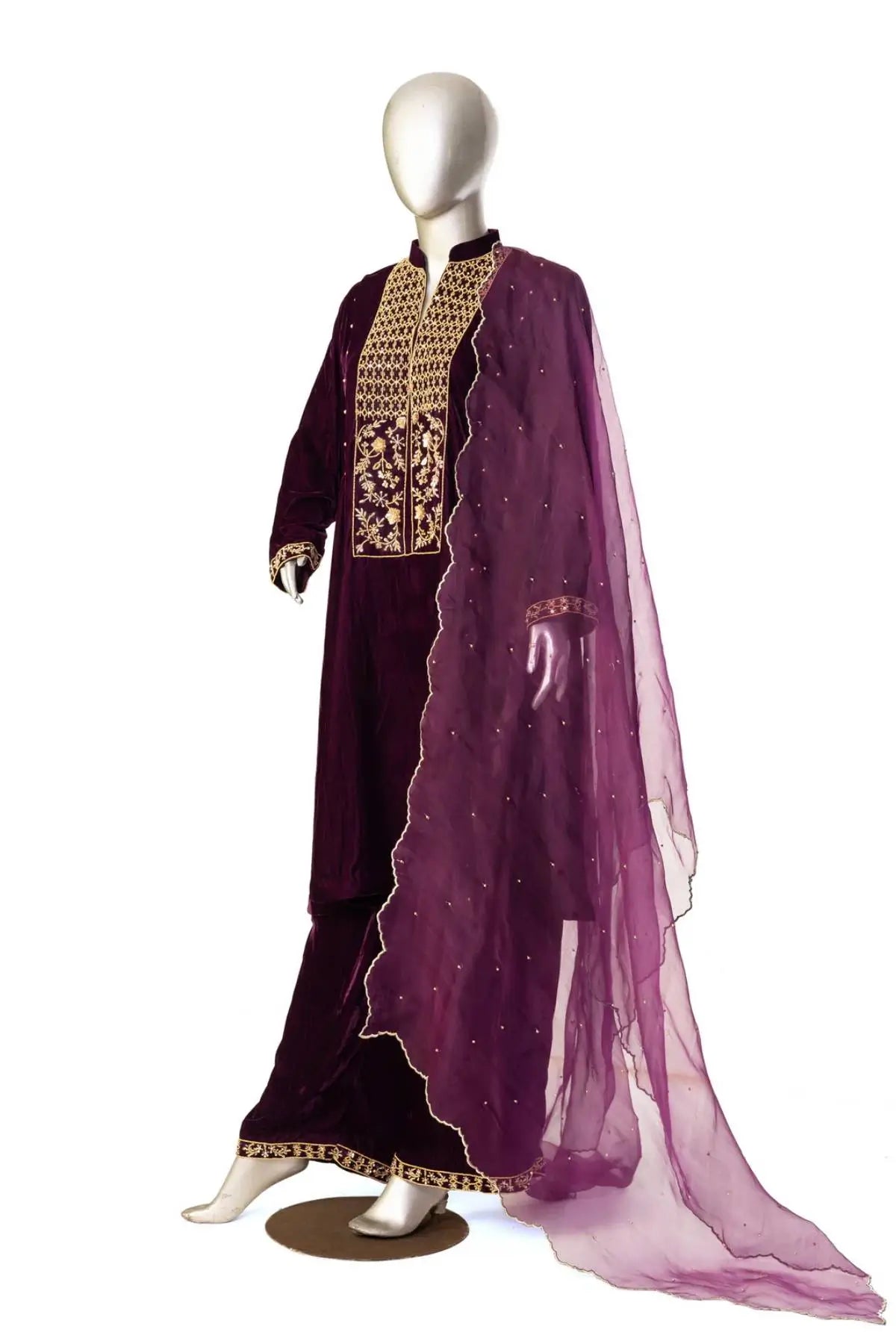 Royal Amethyst: Designer Women’s Velvet Dress for Weddings