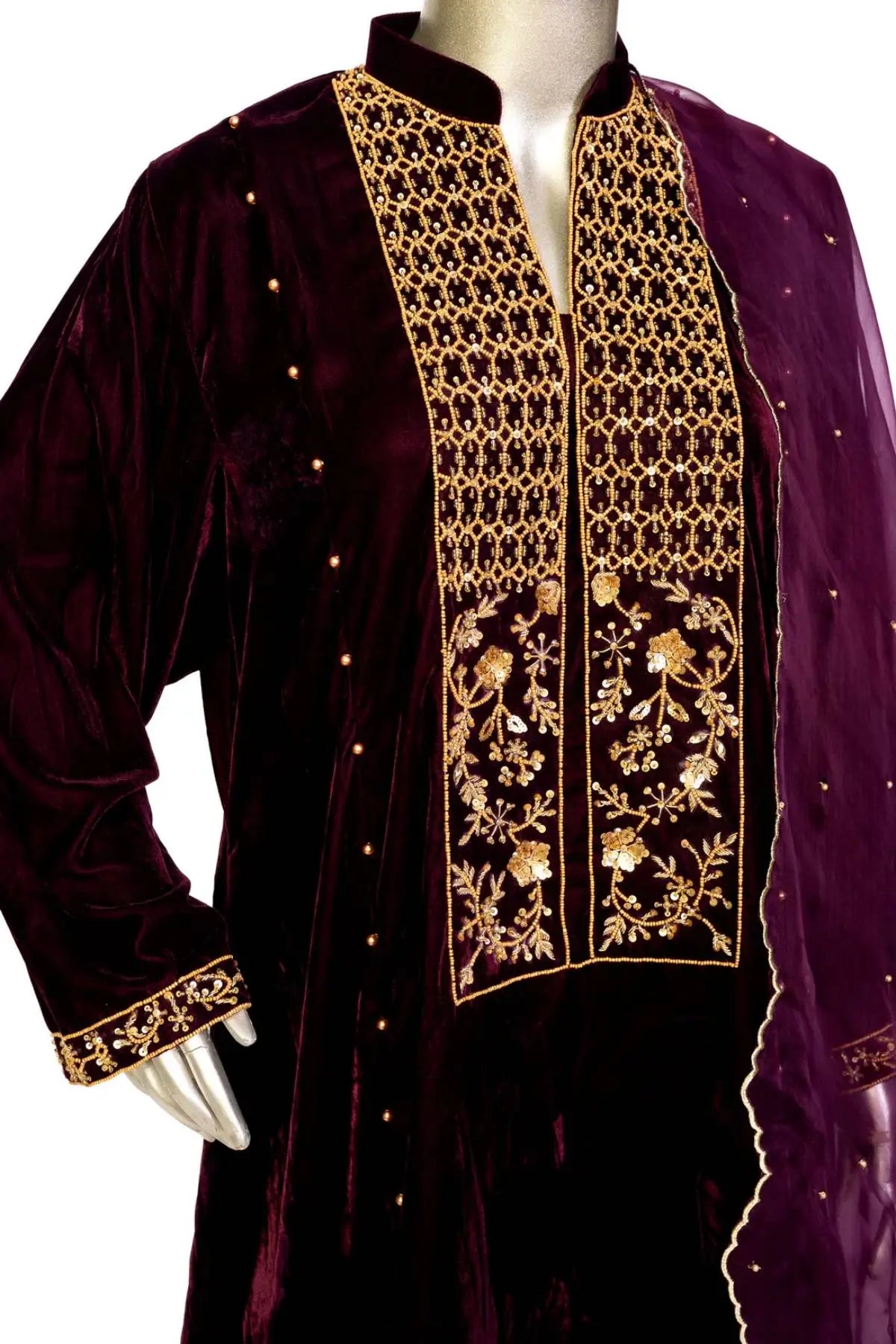 Royal Amethyst: Designer Women’s Velvet Dress for Weddings