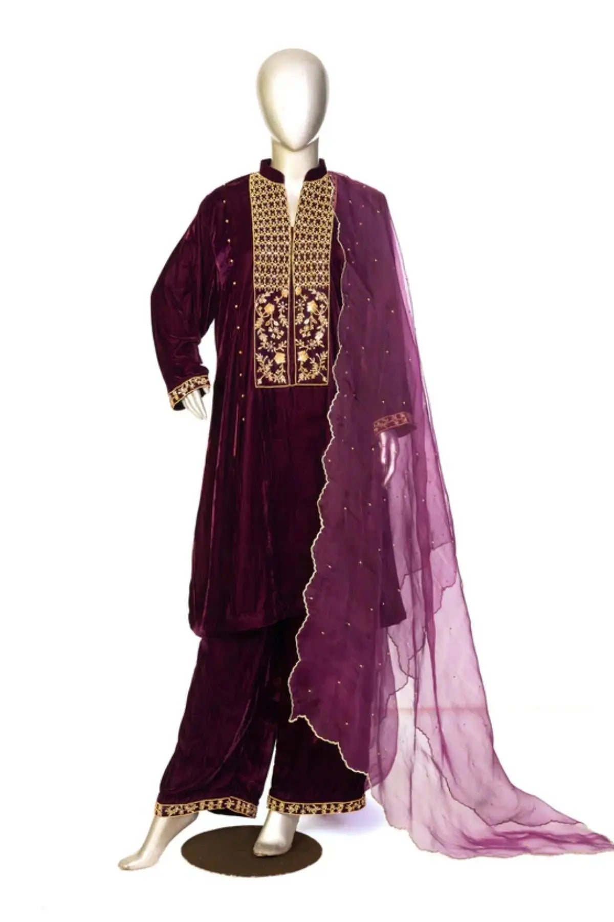 Royal Amethyst: Designer Women’s Velvet Dress for Weddings