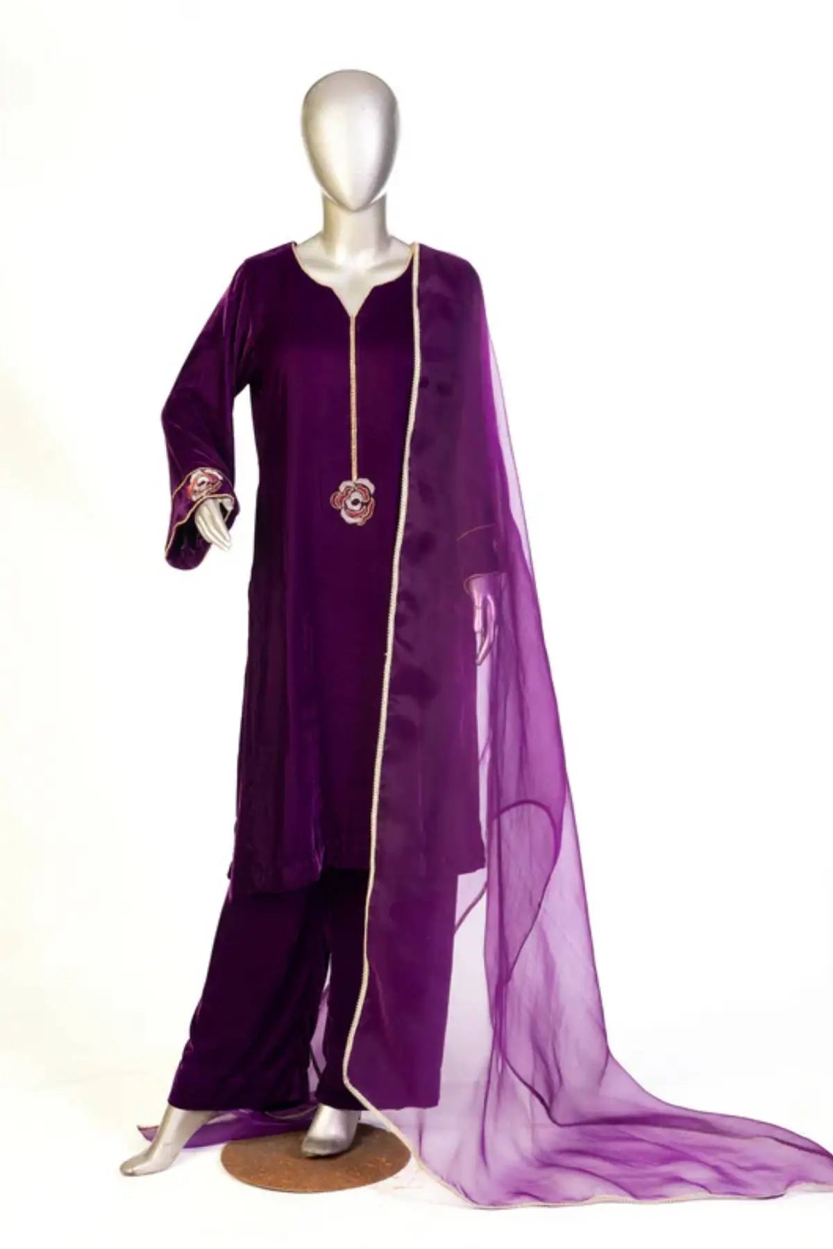 Royal Amethyst: Designer Women’s Velvet Dress for Weddings