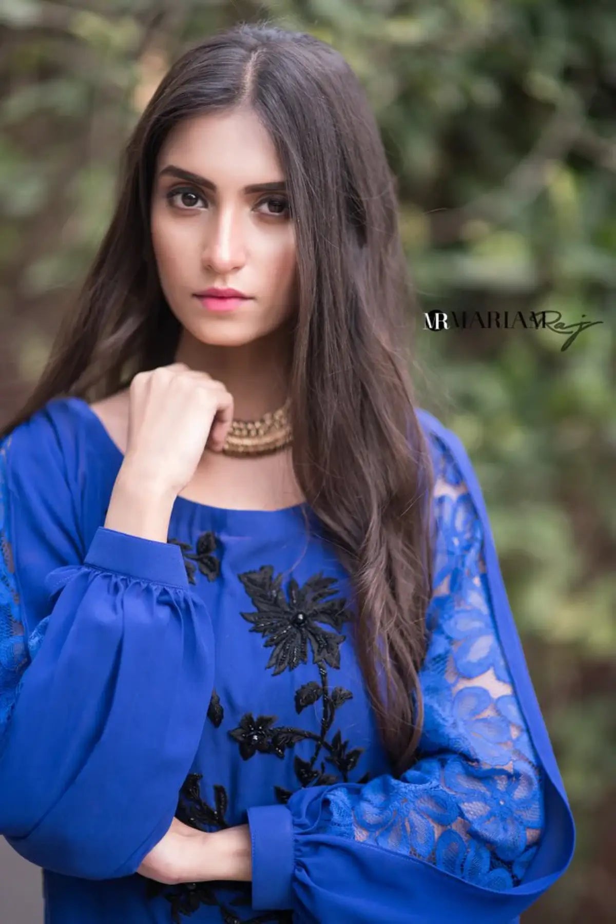 Sapphire Glow-Embellished Party Wear Outfit with Culottes