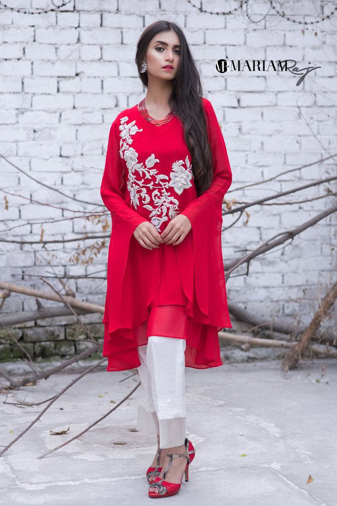 Fiery Charm-Pakistani Embroidered Outfit