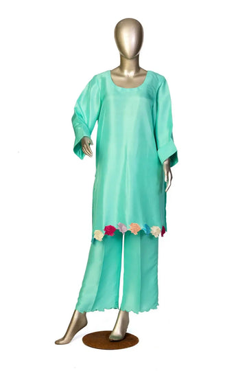 Sea Bareeze-Pakistani Designer Silk Shalwar Kameez