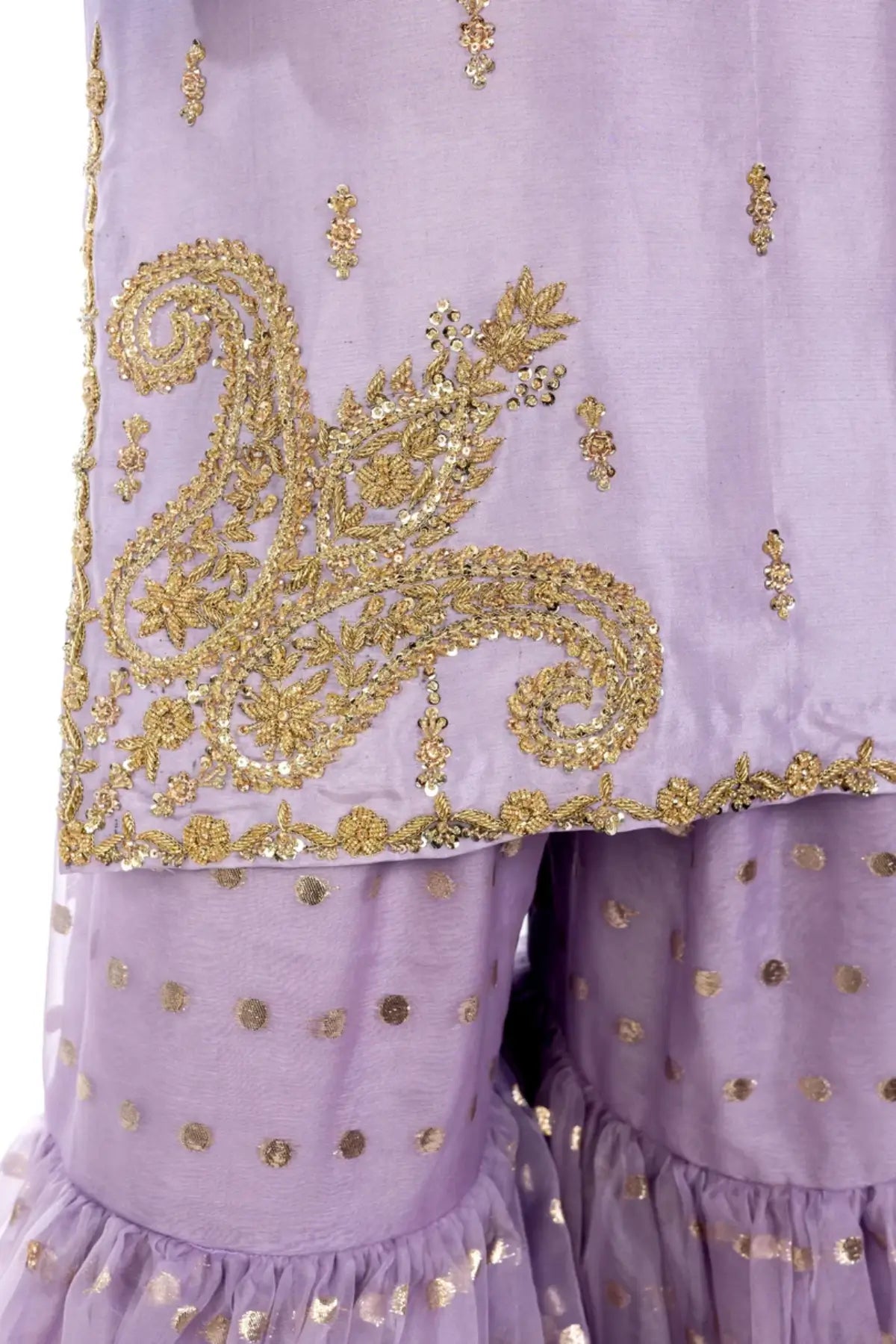 Sehrish – Wedding Formal Raw Silk Shirt with Organza Gharara Online