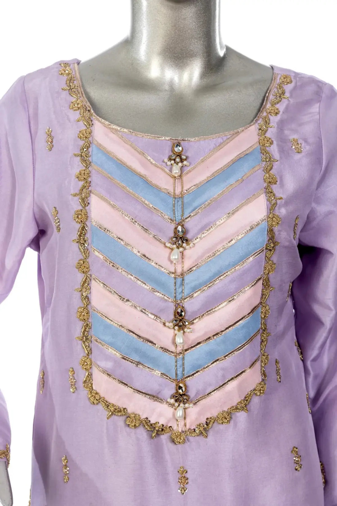 Sehrish – Wedding Formal Raw Silk Shirt with Organza Gharara Online