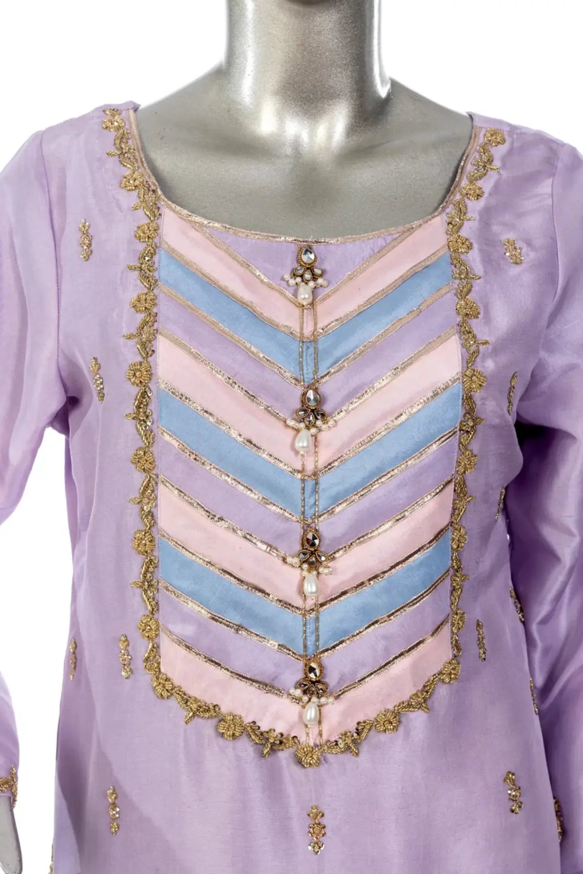 Sehrish – Wedding Formal Raw Silk Shirt with Organza Gharara Online