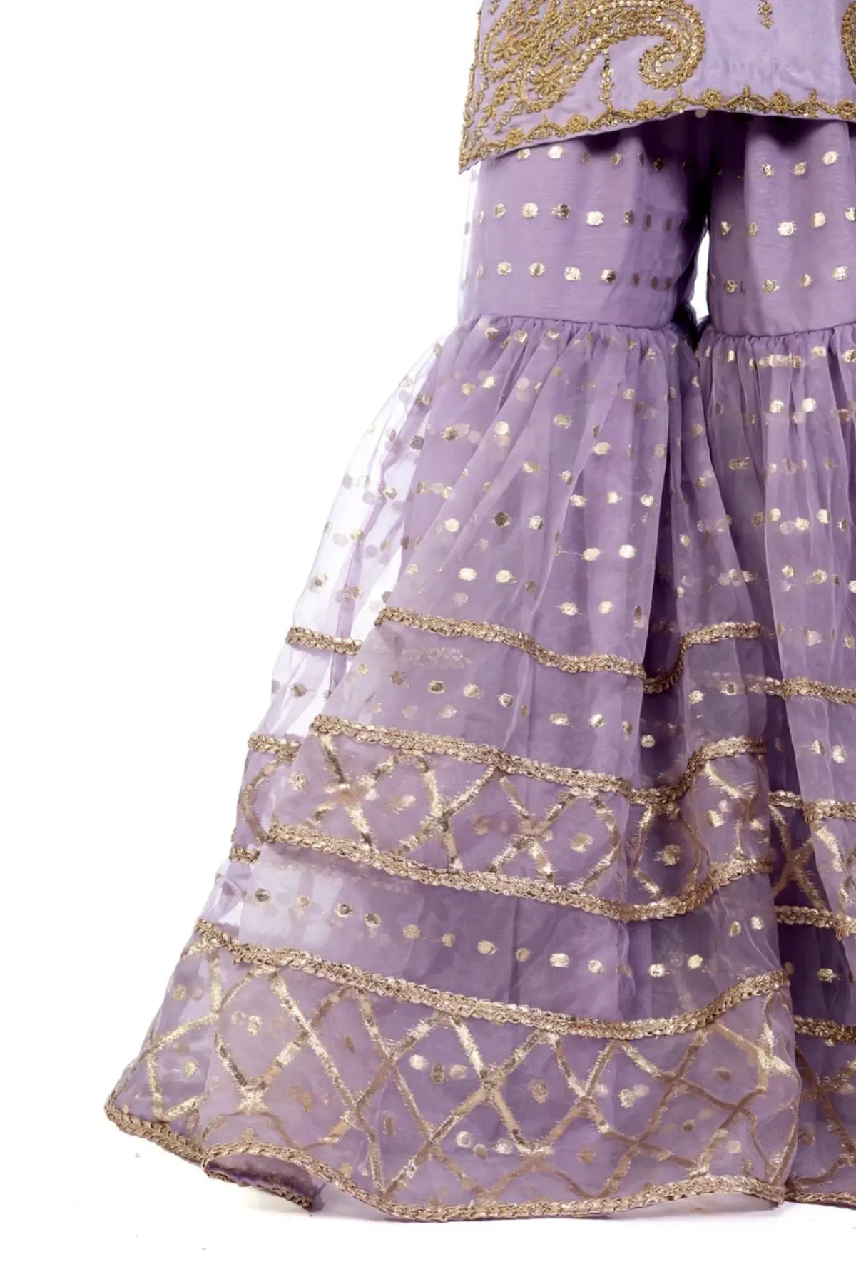 Sehrish – Wedding Formal Raw Silk Shirt with Organza Gharara Online