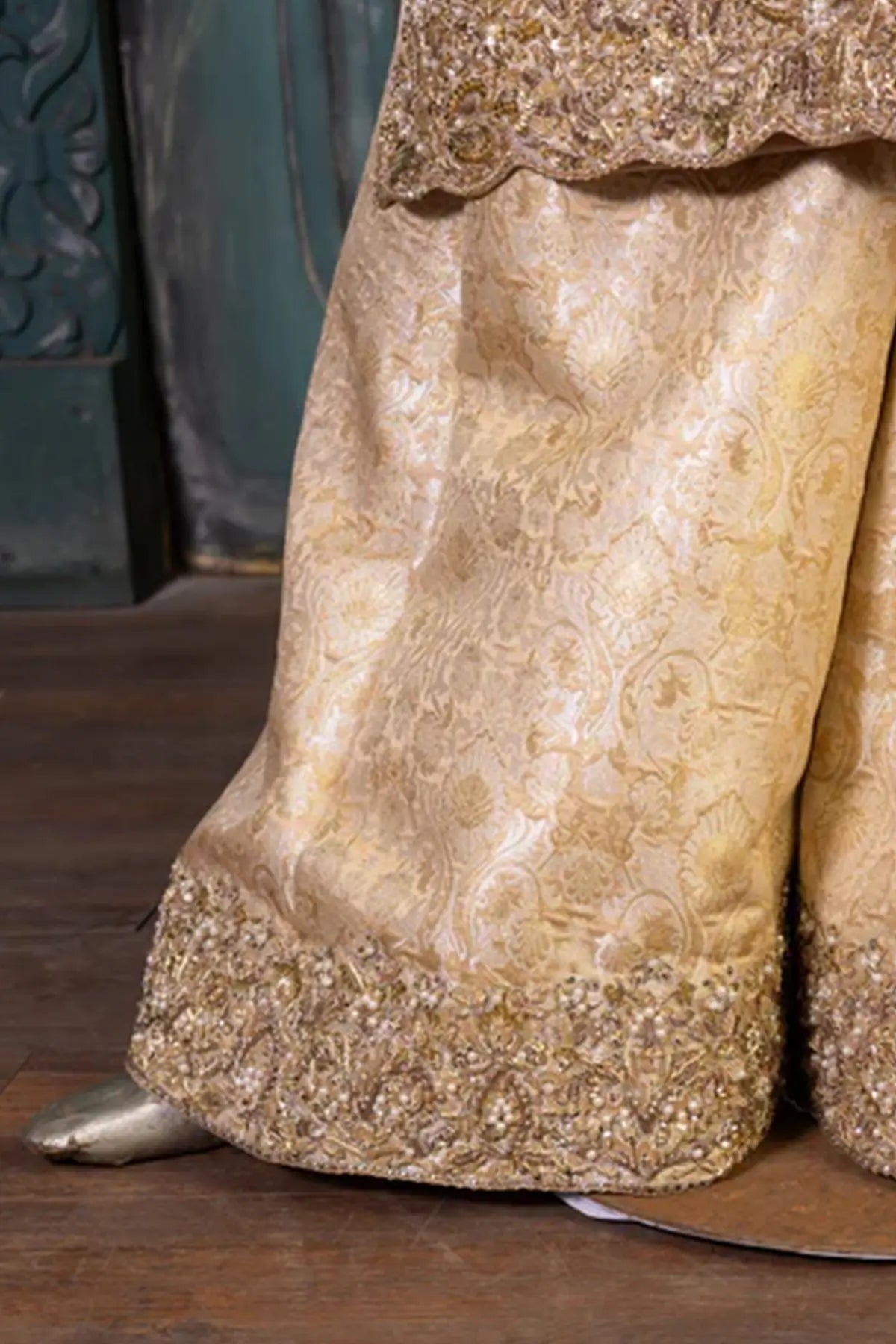 Serene Opal – Heavily Embroidered Sharara Dress for Pakistani Brides Canada