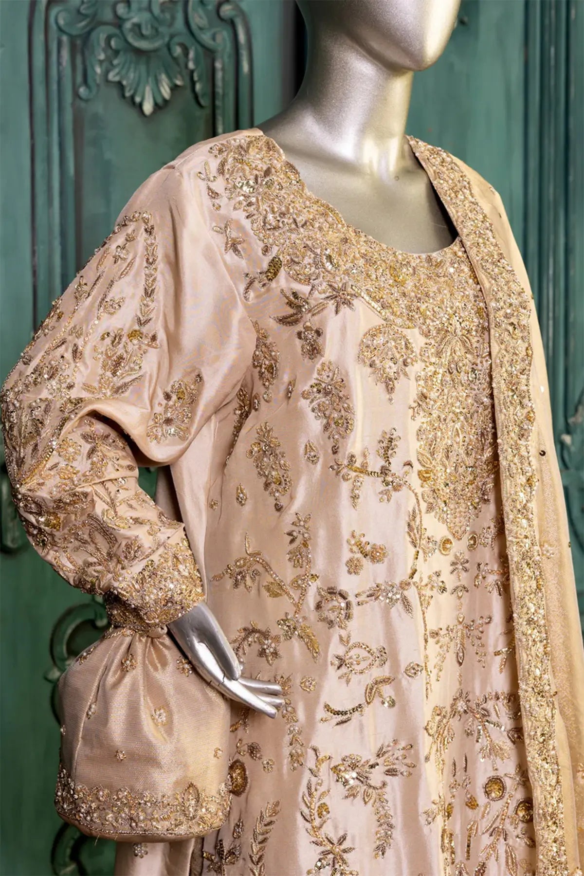 Serene Opal – Heavily Embroidered Sharara Dress for Pakistani Brides Canada