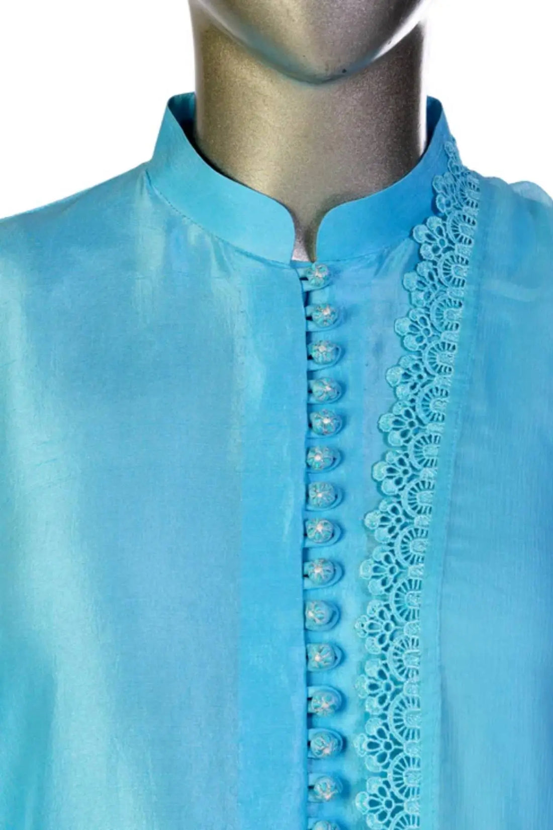 Shahbano-Elegant Ice Blue Raw Silk Embellished outfit