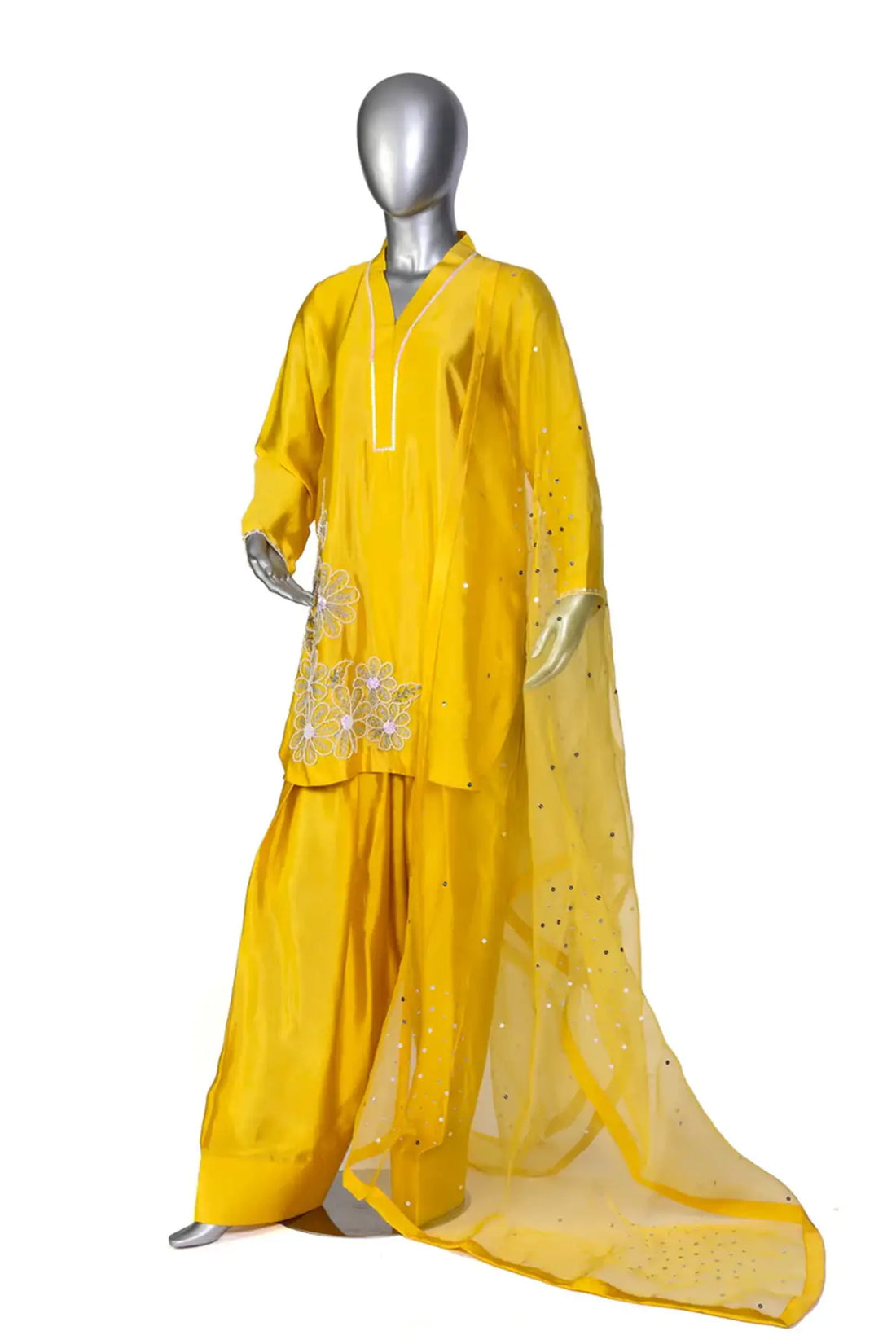 Shamsa – Luxury Yellow Silk Party Dress for Formal Events & Gatherings