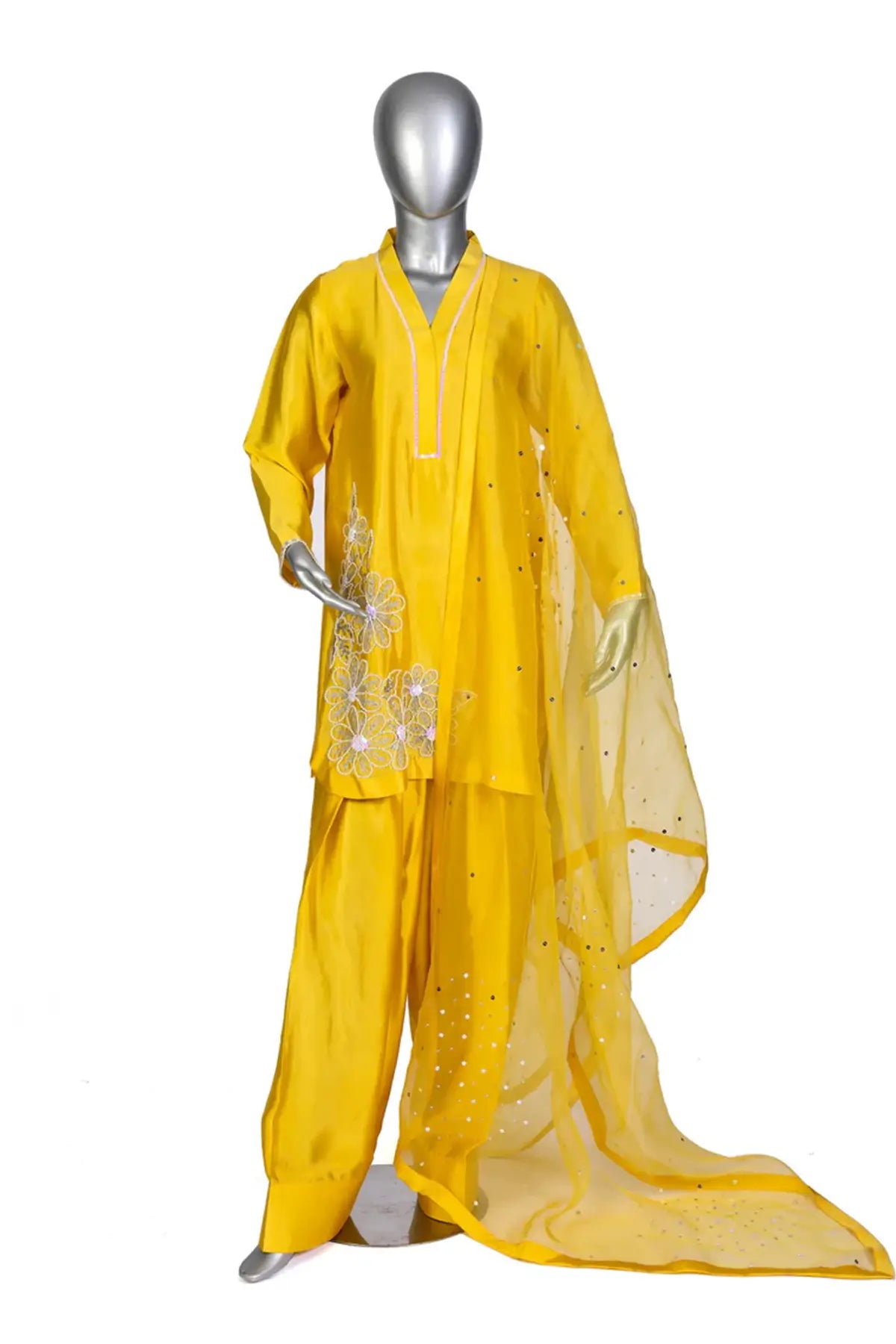 Shamsa – Luxury Yellow Silk Party Dress for Formal Events & Gatherings