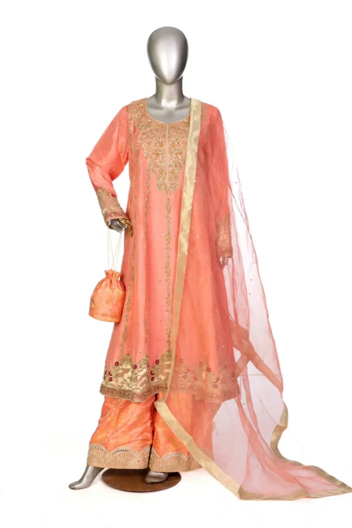 Peachy Glow-Pakistani Designer Frock