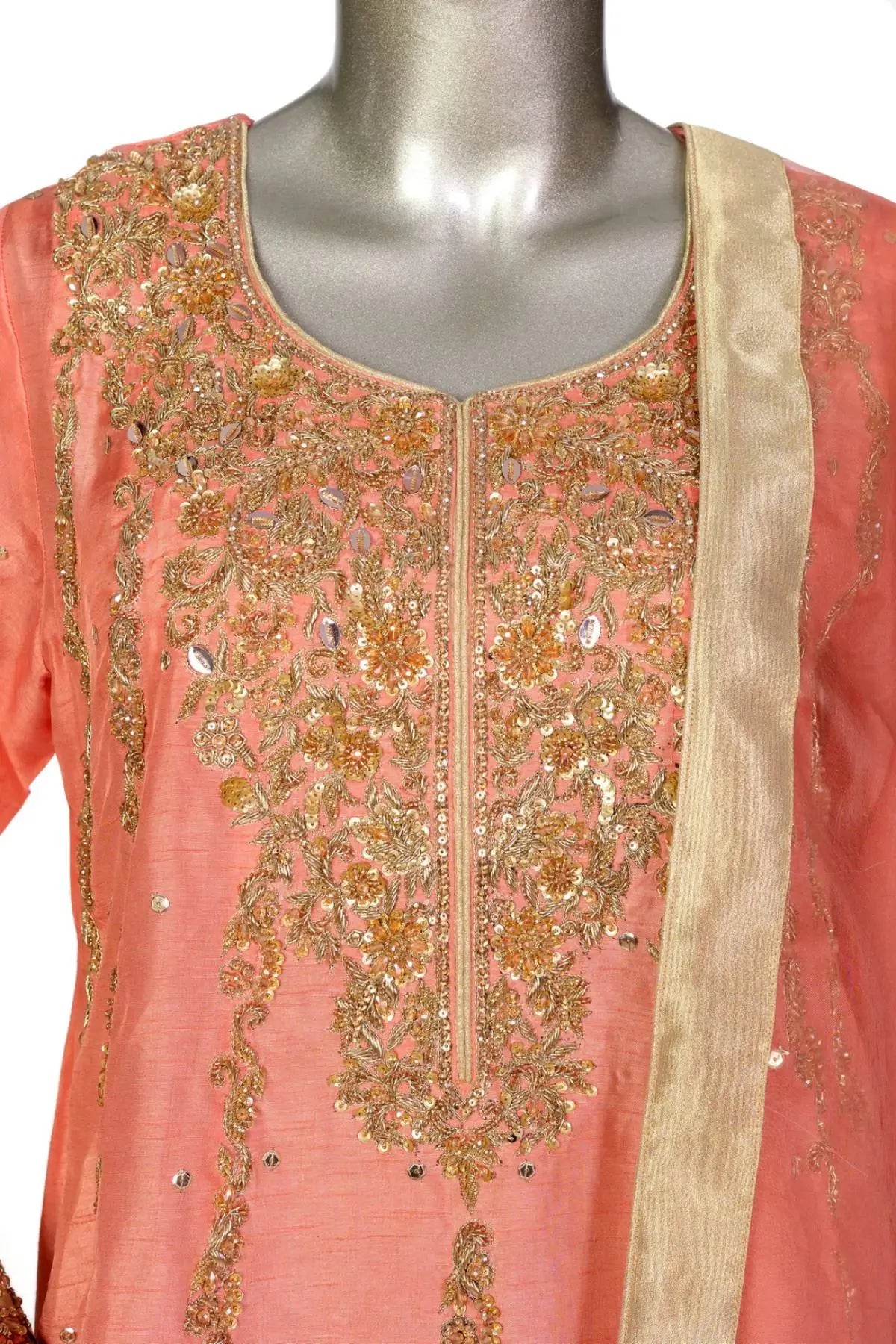 Peachy Glow-Pakistani Designer Frock