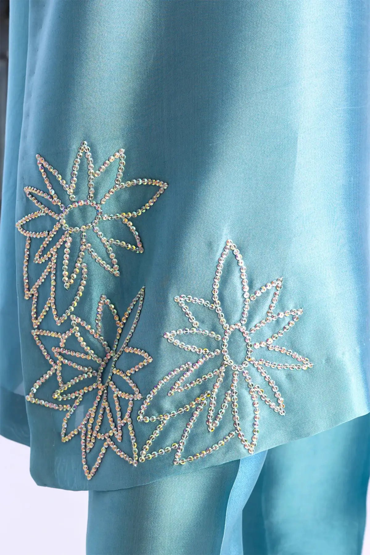 Sitara- Elegant Pakistani party wear in ice blue