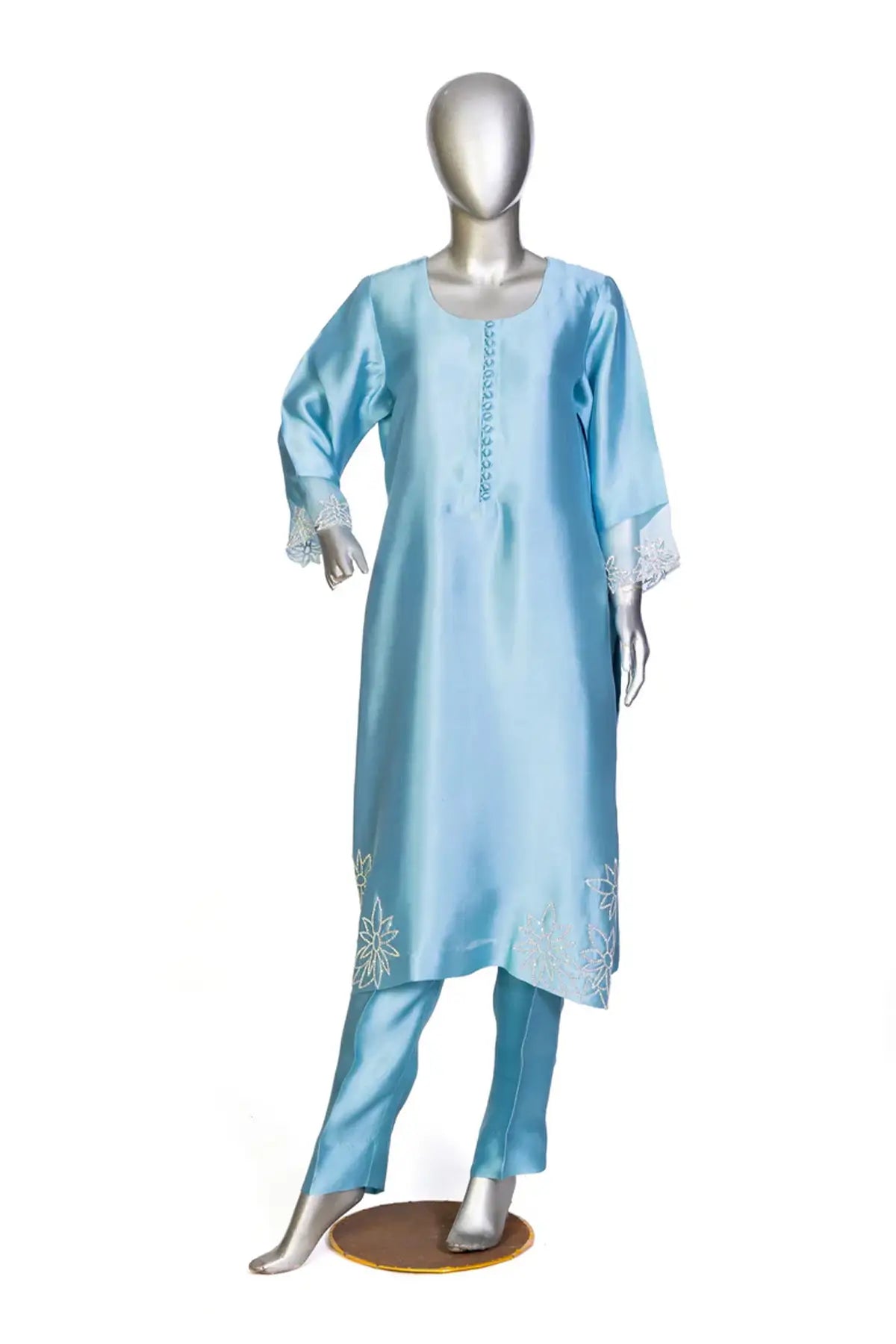Sitara- Elegant Pakistani party wear in ice blue