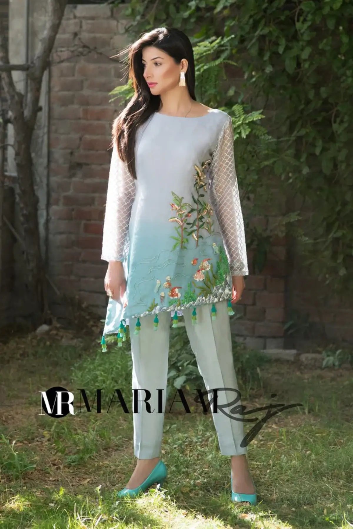 Sky Bliss-Custom-made Pakistani Luxury Pret Outfit