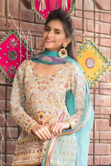Sky Charm-Traditional Embroidered wedding outfit