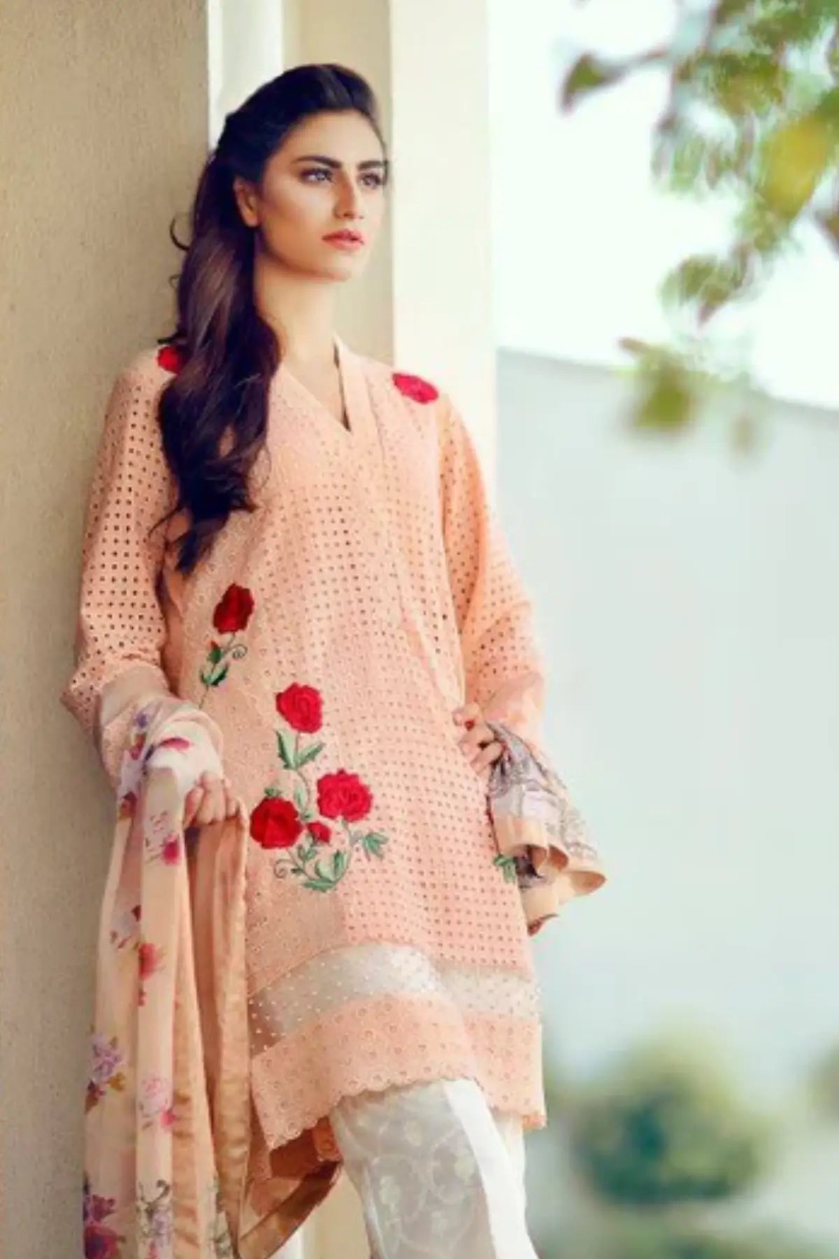 So Peach- Pakistani Cotton Shalwar Kameez in USA
