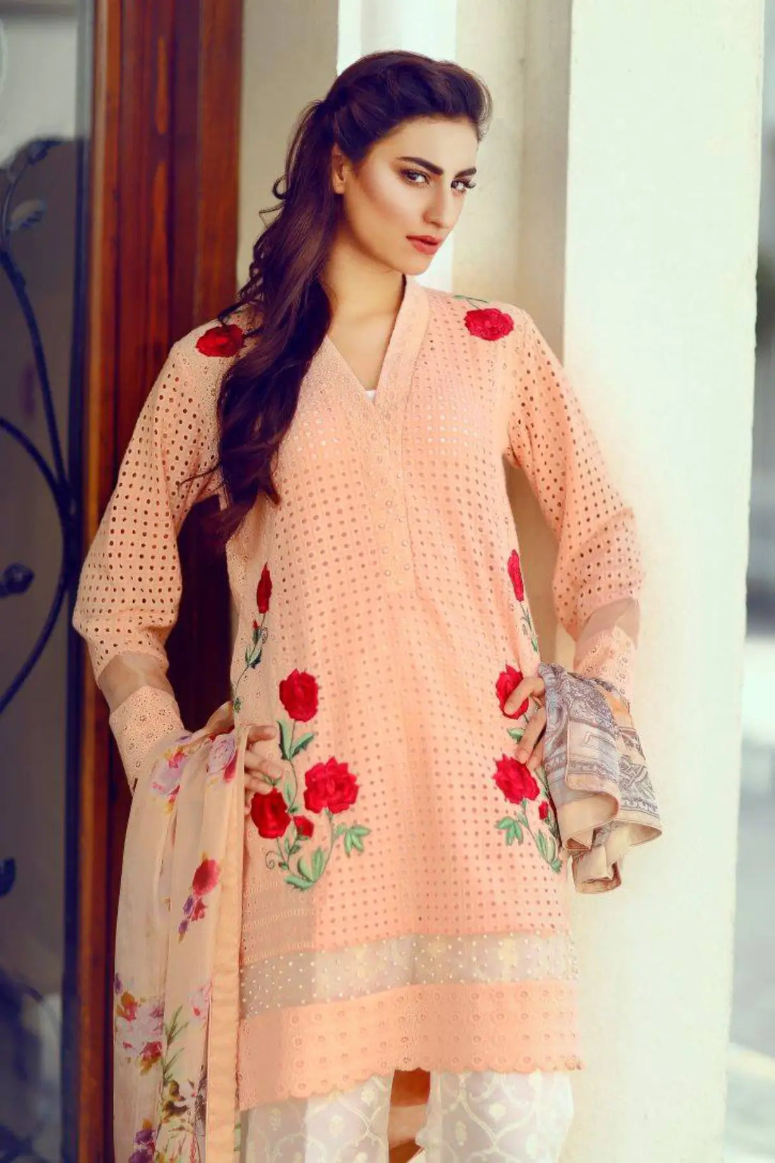 So Peach- Pakistani Cotton Shalwar Kameez in USA