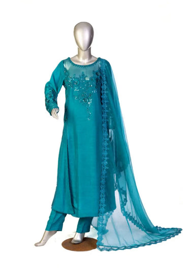 Sofia- Stylish Pakistani Silk Suit with intricate designs