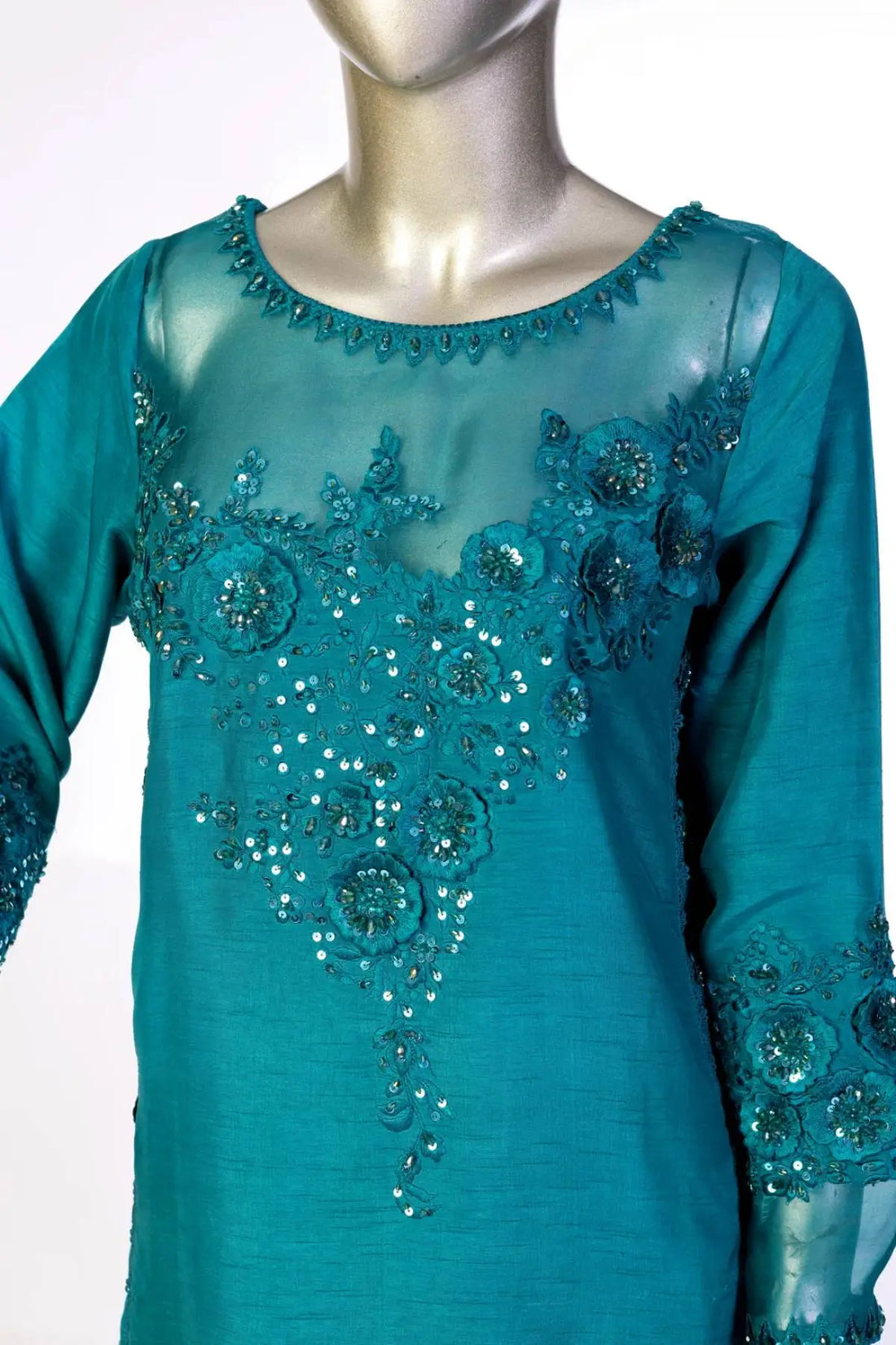 Sofia- Stylish Pakistani Silk Suit with intricate designs