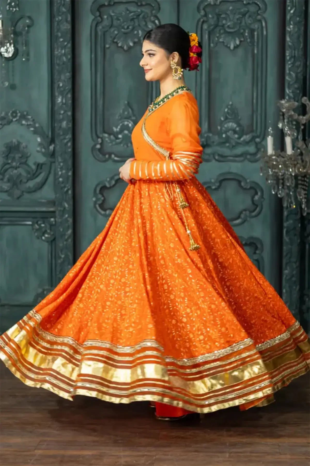 Sohni- Luxury Chikankari Anarkali for Mehndi