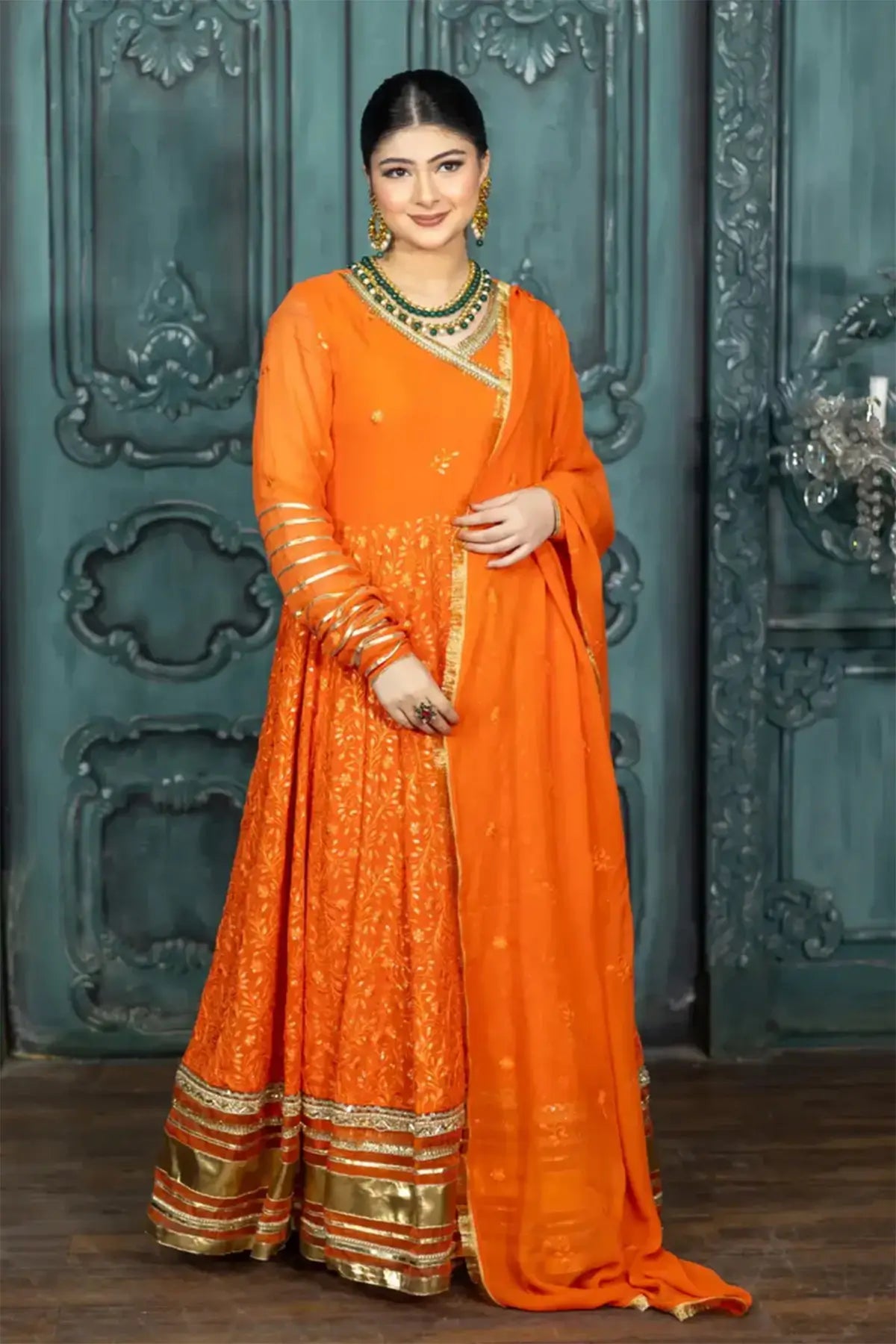 Sohni- Luxury Chikankari Anarkali for Mehndi