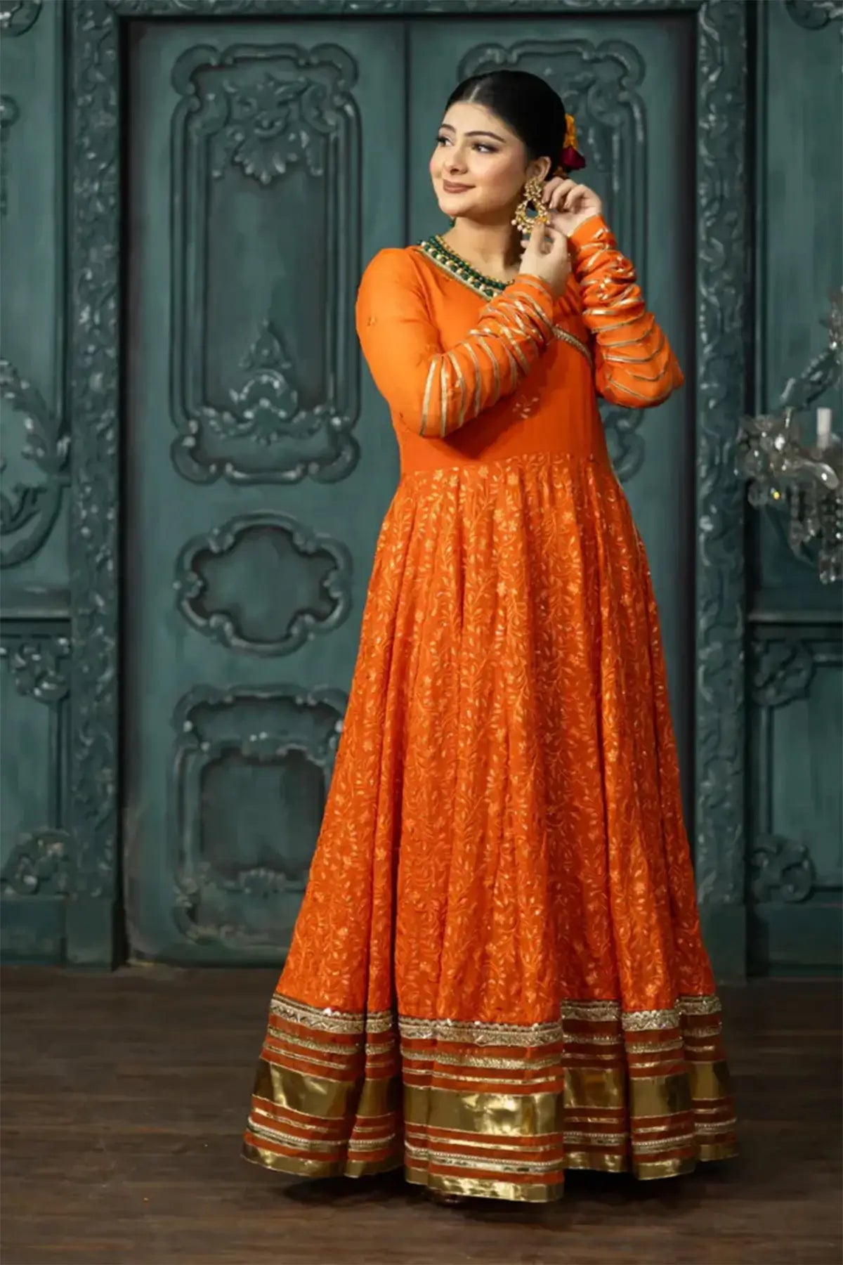 Sohni- Luxury Chikankari Anarkali for Mehndi