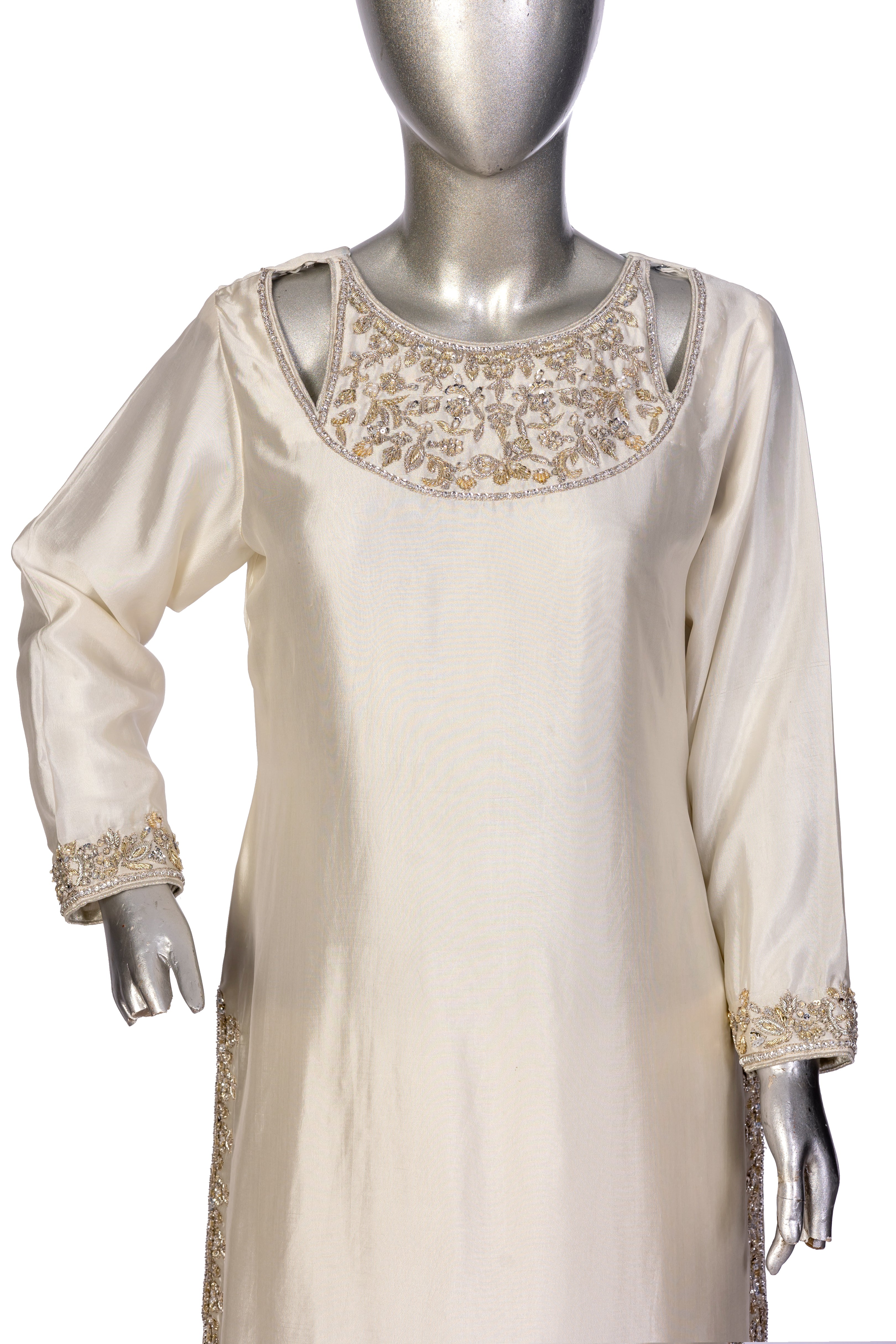 Tabish – Luxury Sheesha Silk 3-Piece Suit with Hand-Painted Dupatta