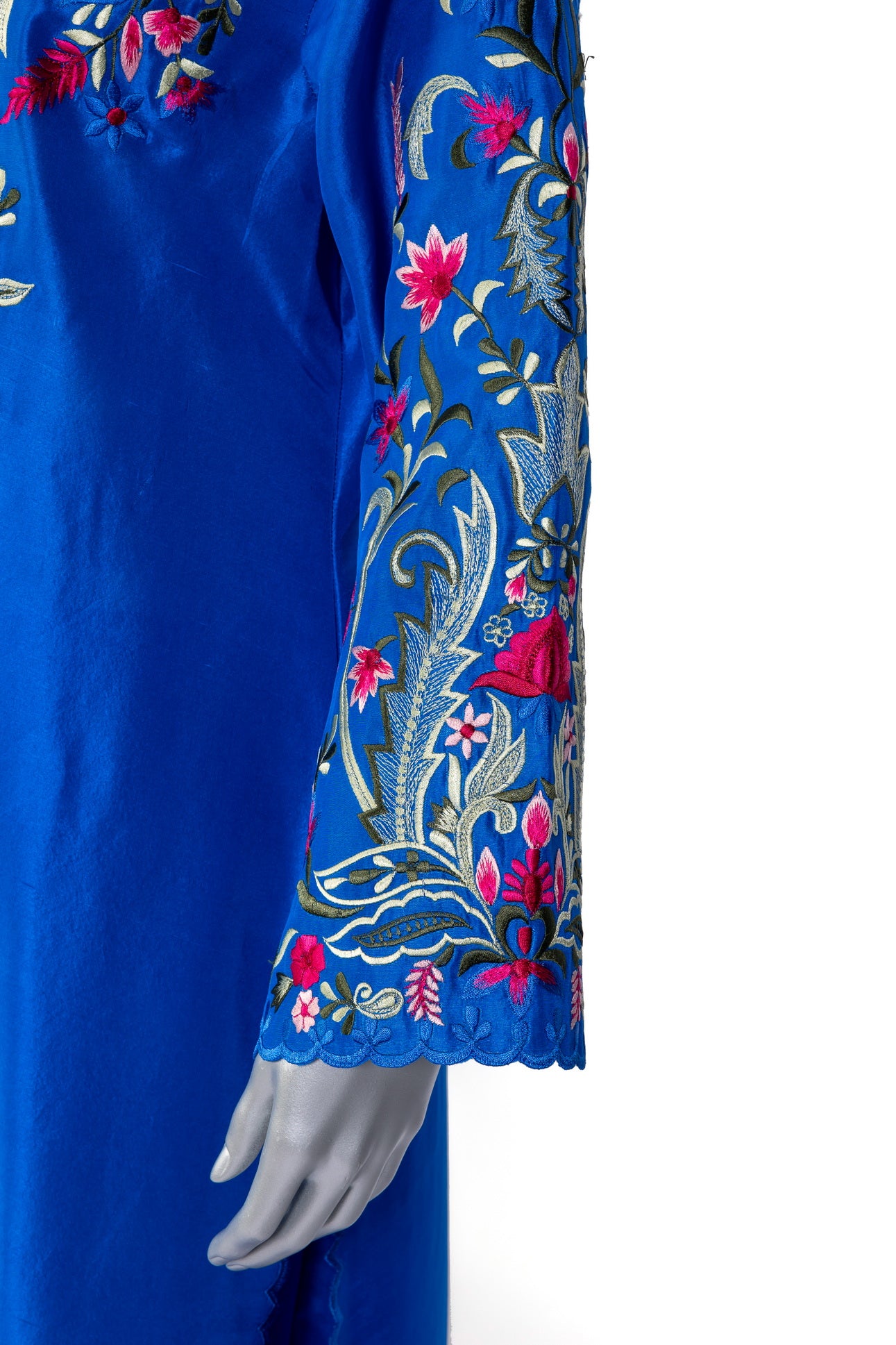 Tavisha Luxury Royal Blue Silk Set with Handwork and Tie-Dye Organza Dupatta by MariamRaj