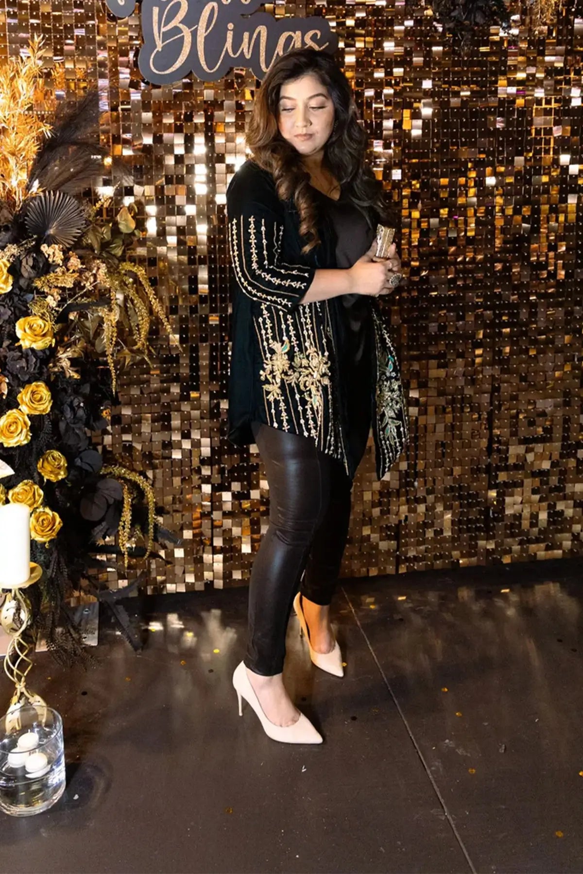 Teal Essence- Designer Embroidered Velvet Jacket for Parties