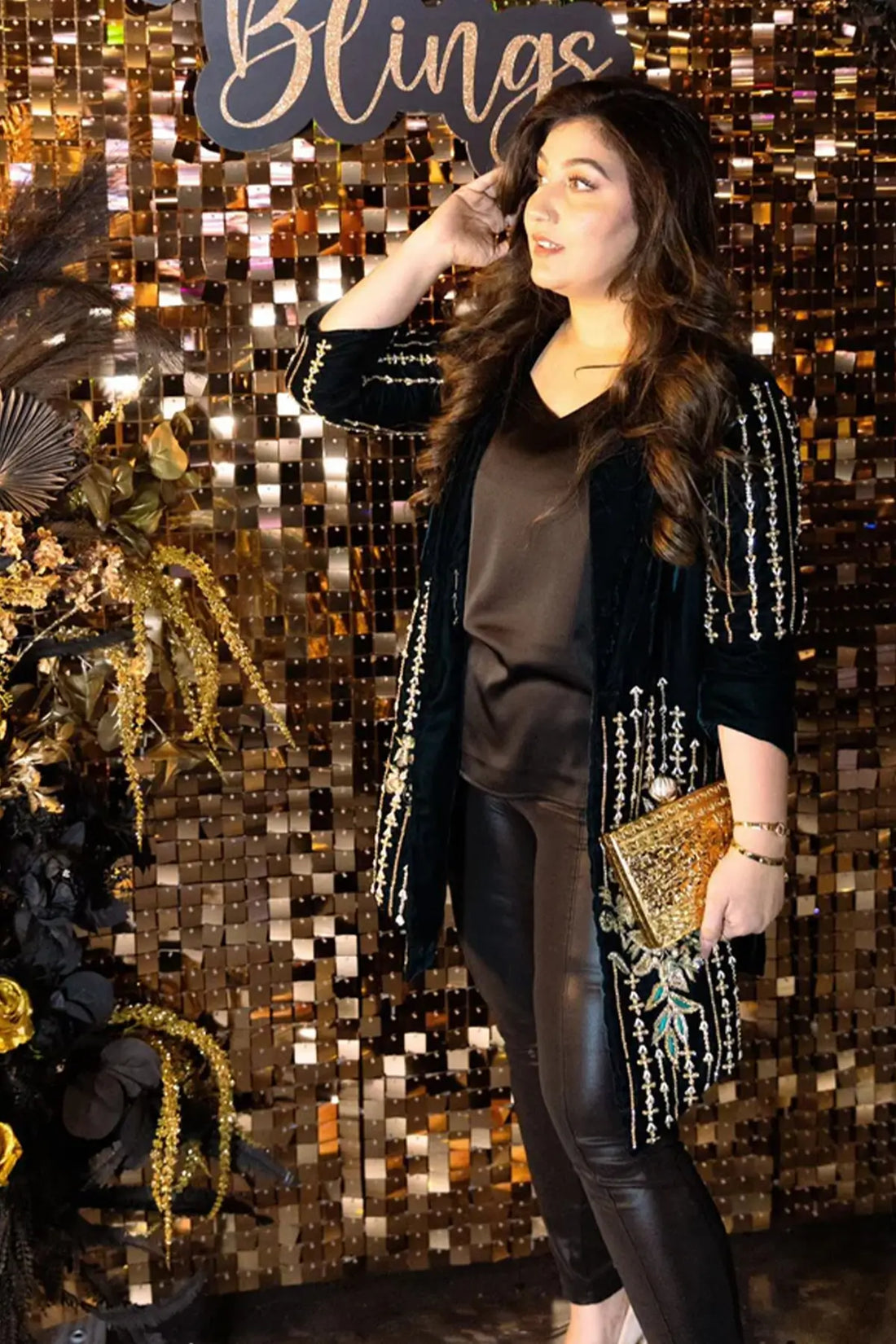 Teal Essence- Designer Embroidered Velvet Jacket for Parties