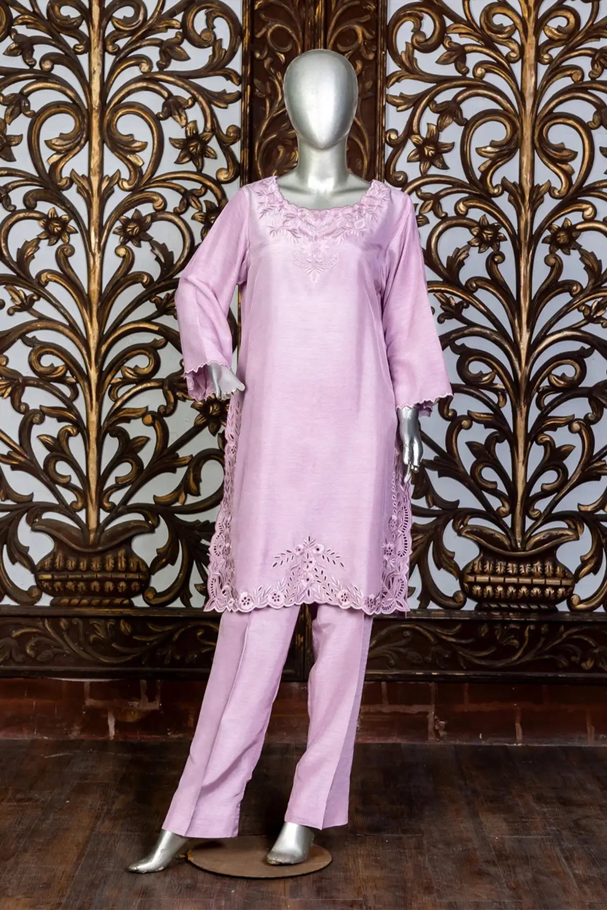 Zarnab – Pakistani Party Wear Suit in Korean Silk with Organza Dupatta