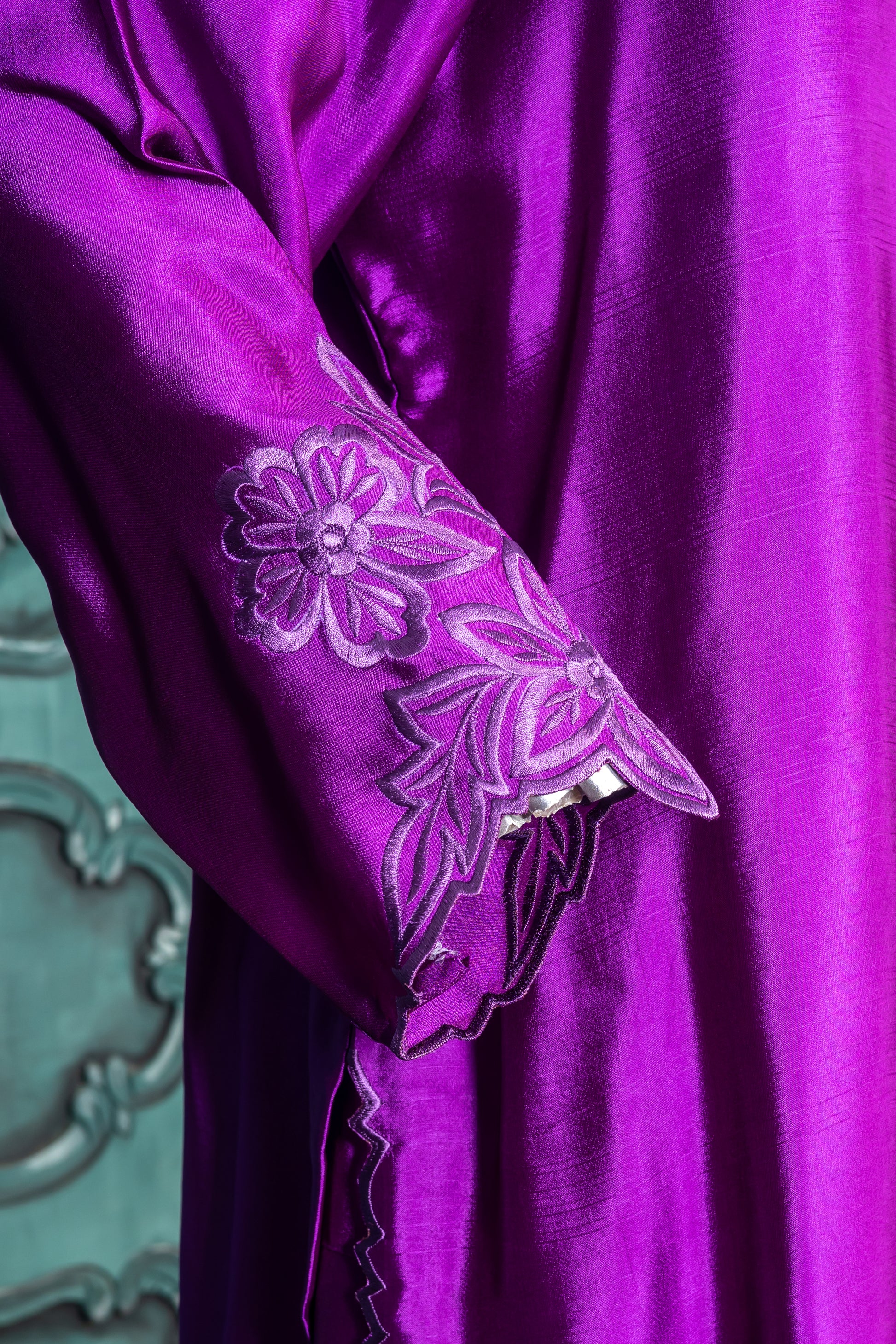 MariamRaj Designer Purple Silk Outfit with Organza Dupatta – Zarnoor