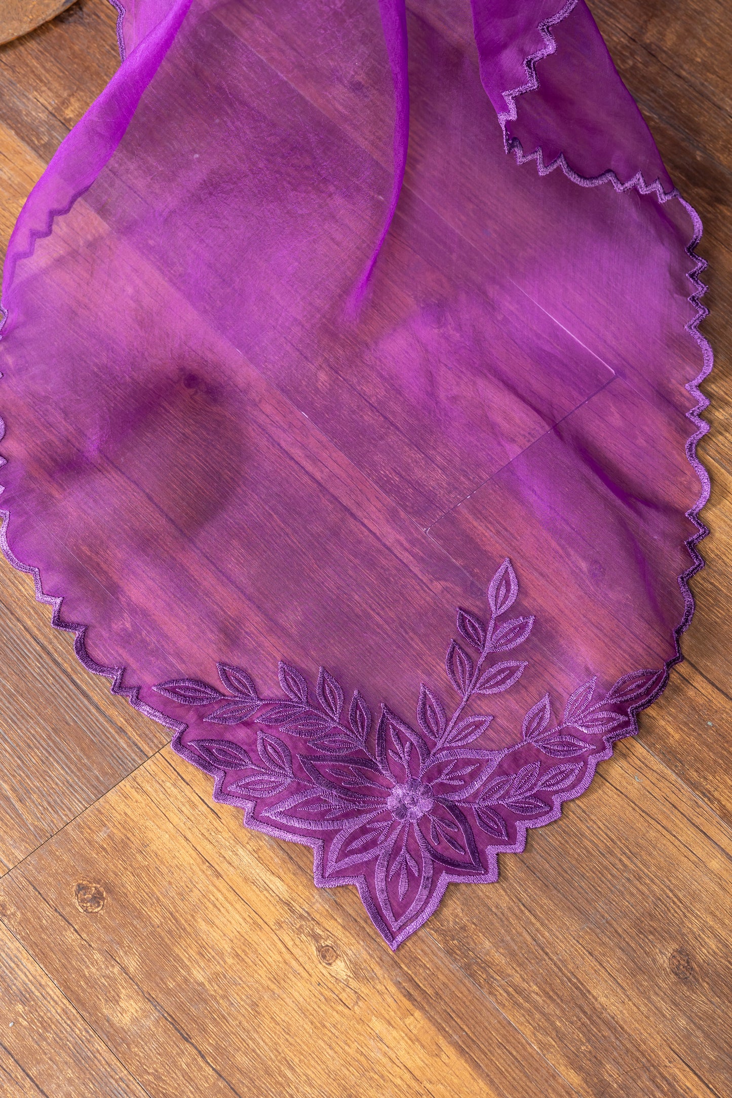 MariamRaj Designer Purple Silk Outfit with Organza Dupatta – Zarnoor