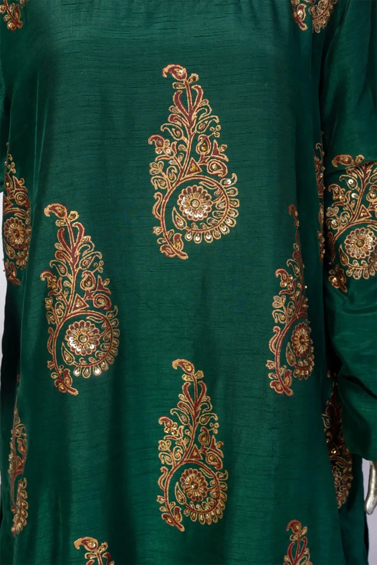Zeba – Emerald Green Korean Silk Formal Wear for Weddings