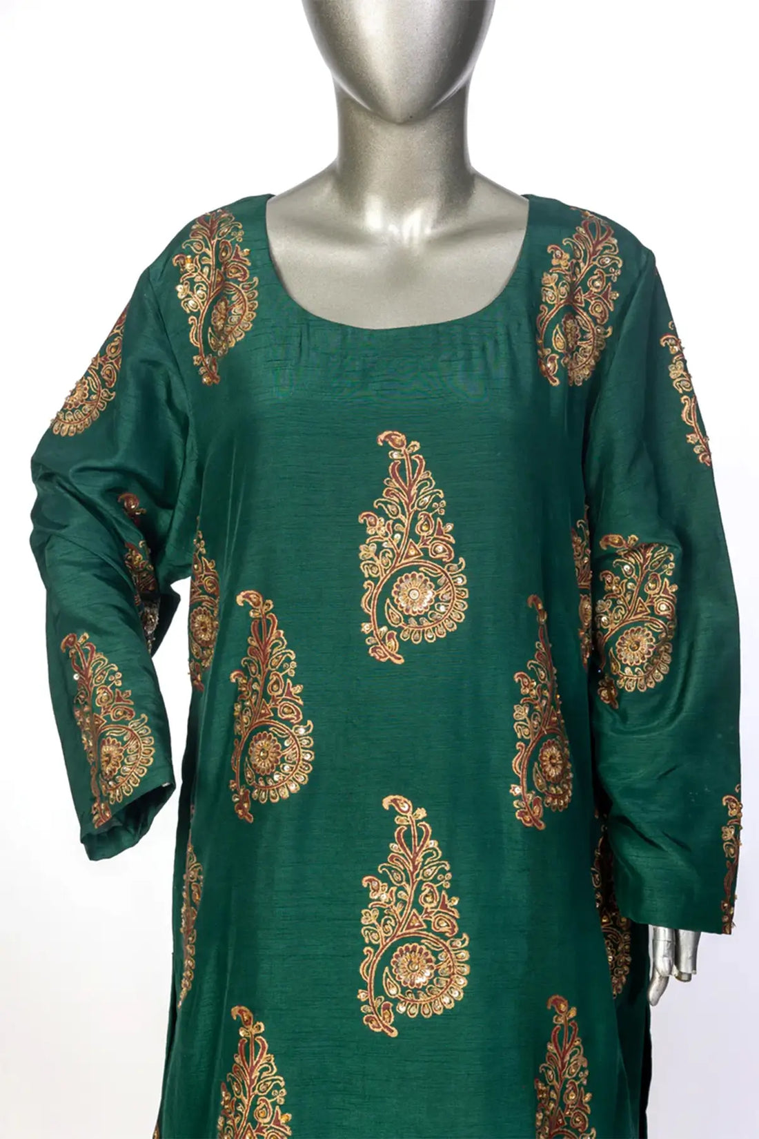 Zeba – Emerald Green Korean Silk Formal Wear for Weddings